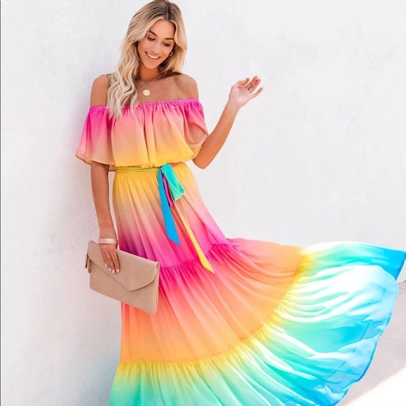 Rainbow Maxi Dress - Picture 6 of 9